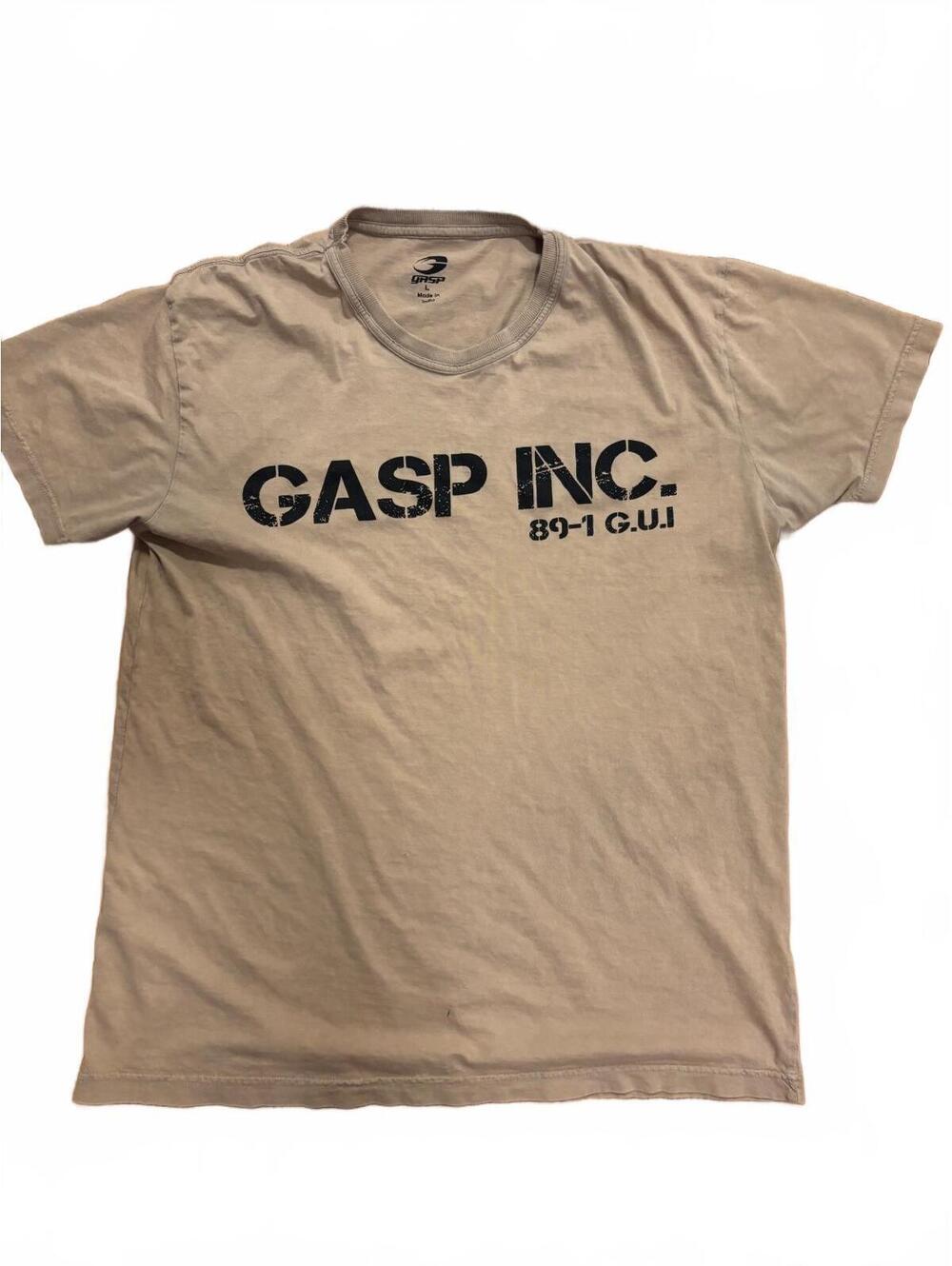 GASP INC. Men's Large Beige Graphic T-Shirt Made in India
